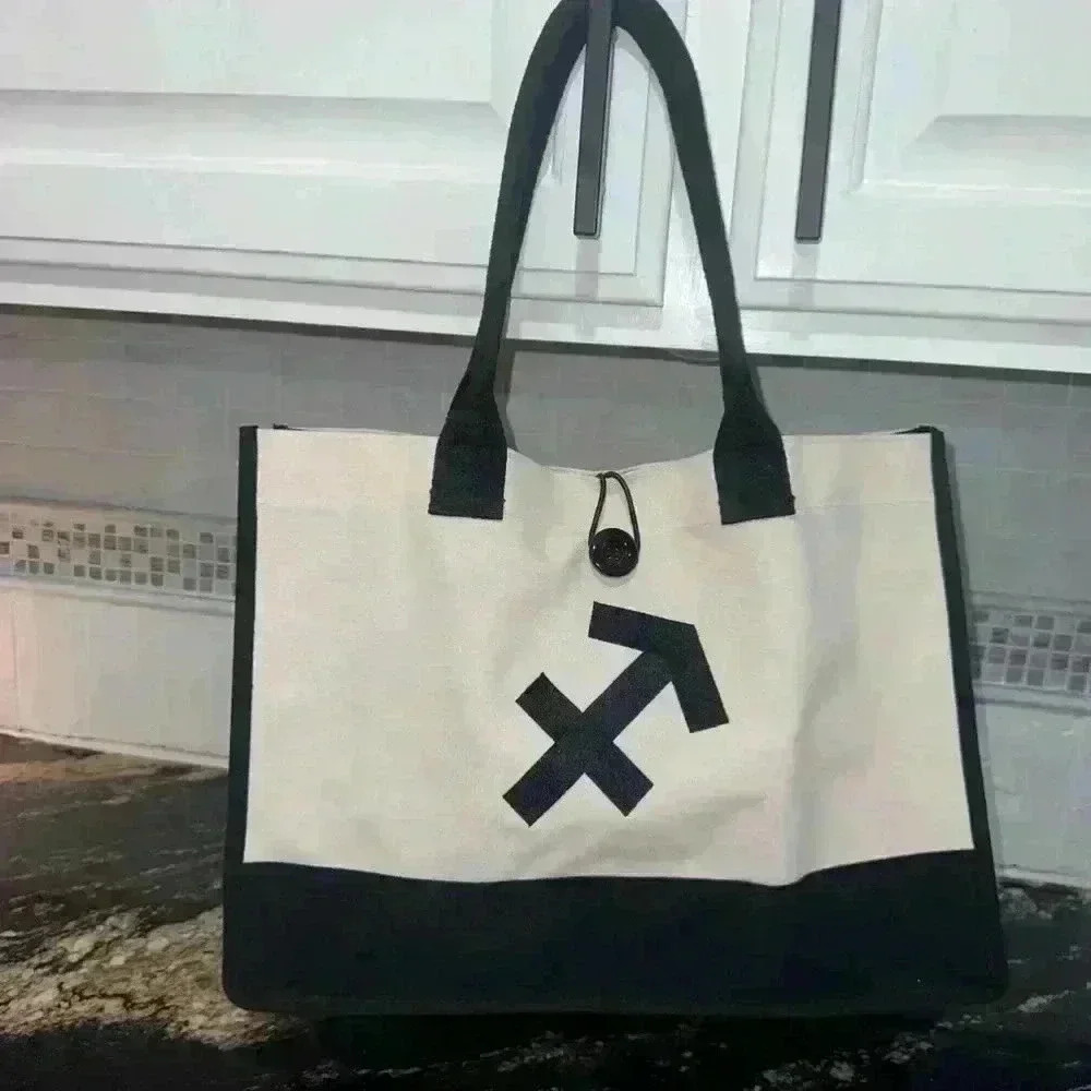NWOT! YooFan Tote Bag/ Sagittarius/ Beige & Black - Picture 1 of 9